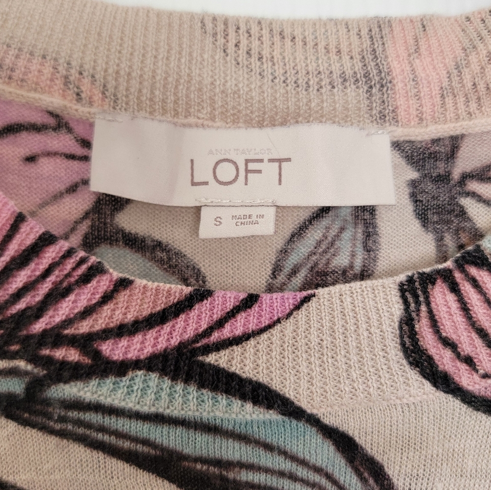 Loft Wild Orchid Drapey Short-Sleeve Sweater Size Small - Picture 3 of 4